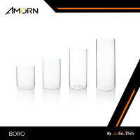 JJGLASS - (AMORN)  BORO - แจกันแก้ว  ทรงหลอด เนื้อใส ปากและฐาน 10 ซม. มีให้เลือก 4 ขนาด คือ ความสูง 12 ซม., 16 ซม., 20.8 ซม. และ 26 ซม.