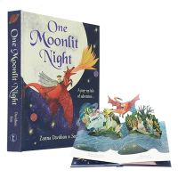 One Moonlit Nightเด็กผจญภัยหนังสือนิทานหน้าพลิกPop Upปกแข็งหนังสือสามมิติภายนอกภาพต้นฉบับสมุดภาพภาษาอังกฤษ