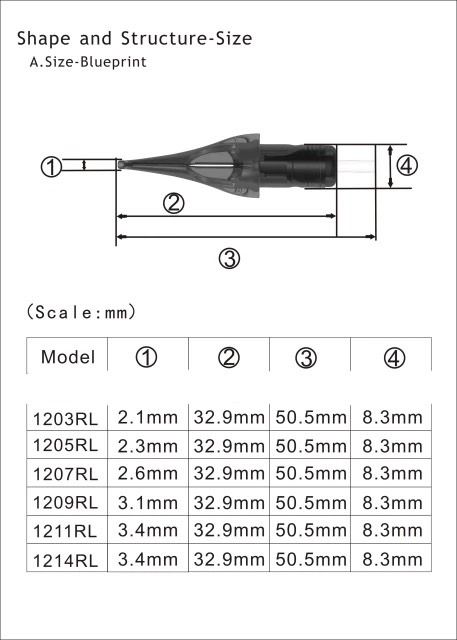 อุปกรณ์สัก-ฮอคเดินเส้นrl-5เล่ม-ตามภาพ