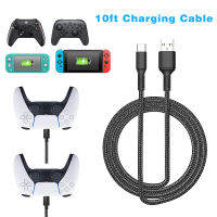 10FT Chargerสายชาร์จสำหรับPS5และXbox Series X/S Controller/Switch Pro Controller,แทนที่การชาร์จผ่านUSBสายไฟไนล่อนBraided Type-Cอุปกรณ์เสริมสำหรับPlaystation 5/ Xbox Series X