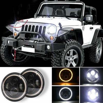 HOT** ไฟหน้ารถจักรยานยนต์ Led 7 นิ้ว สําหรับ Jeep Wrangler ฮาร์เลย์ไฟหน้ากลมไกล ส่งด่วน หลอด ไฟ หน้า รถยนต์ ไฟ หรี่ รถยนต์ ไฟ โปรเจคเตอร์ รถยนต์ ไฟ led รถยนต์