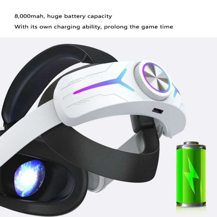 1-piece-head-strap-with-8000mah-battery-for-oculus-quest-2-extend-playtime-adjustable-elite-strap-vr-replacement-parts-white