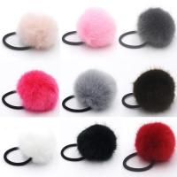 hair accessories Artificial Rabbit Fur Pom Pom Ball Elastic Hair Rope Rings Ties Bands Ponytail Holders Hairband Headband GR102