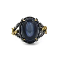 Solid 925 Sterling Silver Men Ring Evil Eyes Natural Agate Stone Parallel Ze Line Black CZ Punk Style Ring for Men Turkey