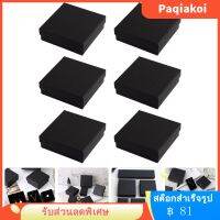 Paqiakoi 6pcs เครื่องประดับของขวัญห่อกล่องต่างหูพกพากล่องเก็บสร้อยคอกล่องของขวัญว่างพร้อมฟองน้ำซับ