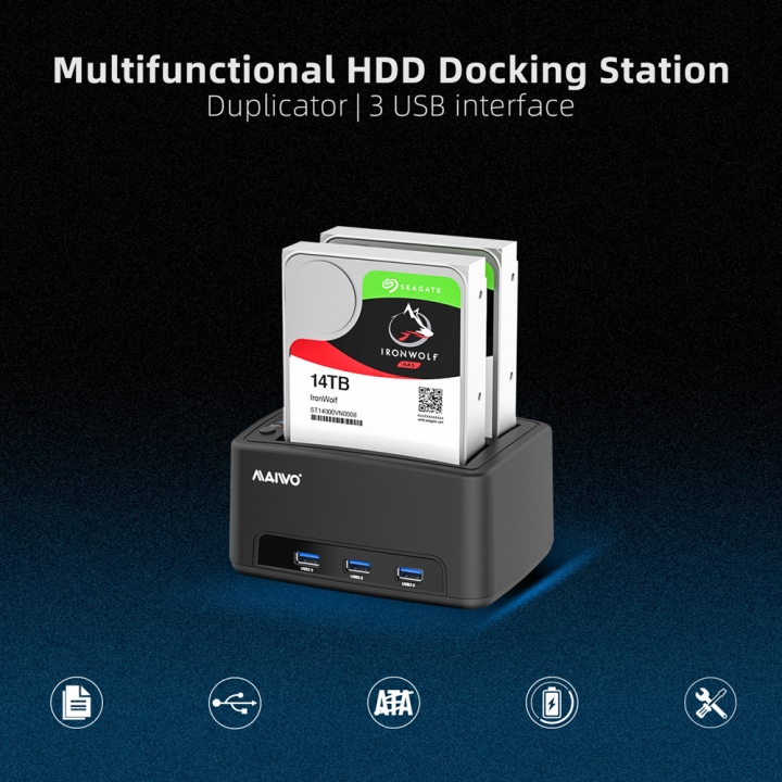 maiwo-k3072h-2-5-3-5-dual-docking-bays-with-3-ports-แท่นด๊อกกิ้ง-ฮาร์ดดิสก์-ของแท้-ประกันศูนย์-1ปี