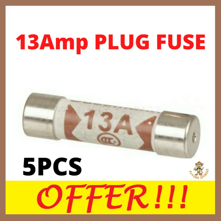 [5PCS]13Amp Fuse / 13Amp Plug Top Fuse / 13a Fuse / 13a Plug Fuse Lazada