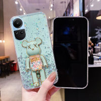 KOSLAM ลูกอมรูปหมีการ์ตูนขาตั้งในตัวเคสโทรศัพท์สำหรับ OPPO Reno10 10 Pro 10 Pro + Reno8 T 4G 5G Reno8 Z 5G Reno8 5G Reno8 Pro 5G Reno7 Z 5G Reno7 5G reno7 Pro 5G 6Z Reno6 6 Pro 5G Reno5 Pro 5G ปลอกโทรศัพท์มือถือ TPU แบบใหม่มีในสต็อก