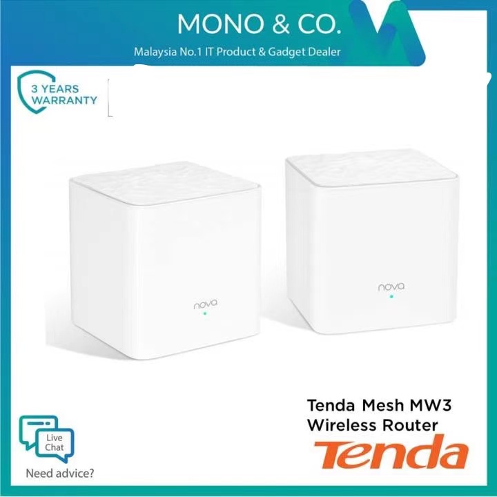 Tenda Nova Mw3 Wireless Wifi Router 2.4Ghz/5.0Ghz for Wifi Repeater Mesh System 