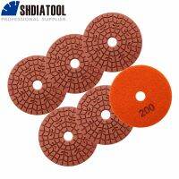 SHDIATOOL 6pcs Diamond Polishing Pads Grain200 Wet Grinding Disc Granite Artificial Stone Dia100mm Angle Grinder Abrasive Plate