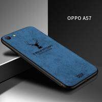 Zeallion สำหรับ [OPPO A57/A39] VINTAGE Deer ผ้าใบนิ่มทอผ้ารูปแบบ Elk กลับเคสโทรศัพท์