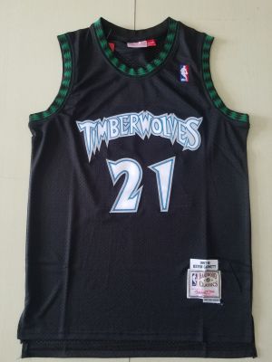 Ready Stock Newest Hot Sale Mens Minnesota Timberwolves 21 Kevin Garnett Hardwood Classics Black Jersey