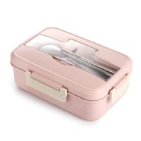 TUUTH Microwave Lunch Box Wheat Straw Dinnerware Food Storage Container Children Kids School Office Portable Bento Box