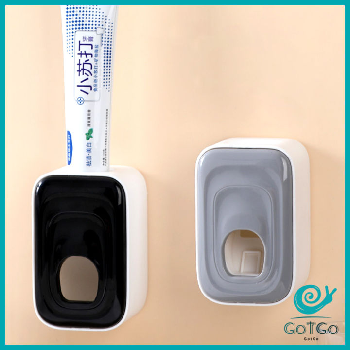 gotgo-ที่บีบยาสีฟัน-เครื่องบีบยาสีฟัน-ที่บีบยาสีฟันอัตโนมัต-เครื่องอัดรีดติดผนัง-ของใช้ในห้องน้ำ-toothpaste-squeezer