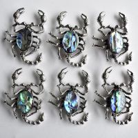 2020 Fashion natural Abalone Shell animal scorpion shape Necklace Pendant Brooch for jewelry making 6pcslot wholesale