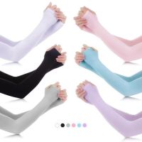 ┇✳ 1Pair Arm Sleeves Men Women Gloves Sun UV Sun Protection Summer Outdoor Sport Cycling Running Ice Silk Arm Thumb Cover Cuff