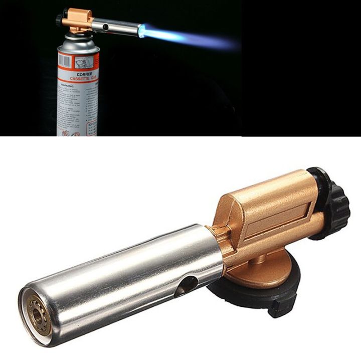 survival-kits-new-mechero-electronic-ignition-copper-flame-butane-gas-burner-maker-torch-lighter-survival-kits