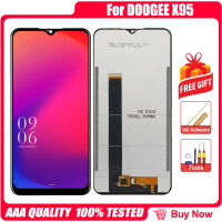 ของแท้สำหรับ X95 DOOGEE 6.52นิ้วจอแอลซีดีและหน้าจอสัมผัสโมดูลจอแสดงผลเครื่องอ่านพิกัดอะไหล่ทดแทนการซ่อม