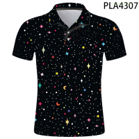 【high quality】  Polo Homme Starry Sky Fashion Streetwear Men Shirts Casual Ropa De Hombre Harajuku Cool 3d Printed Short Sleeve Men Tops size：s-6xl