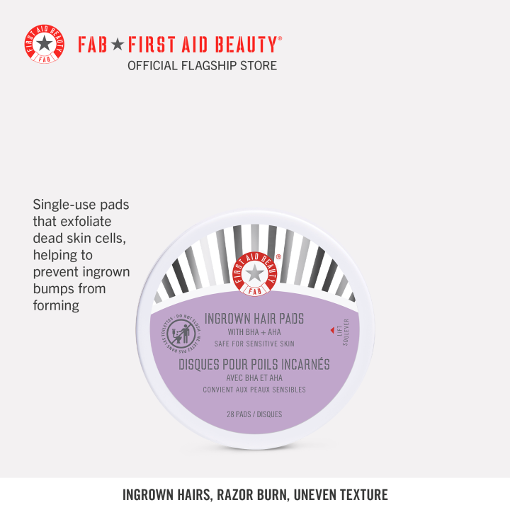 First Aid Beauty Ingrown Hair Pads with BHA & AHA Lazada PH