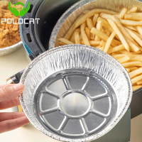 Polocat 10pcs Disposable Air Fryer Paper Liners Tin Steam Mats Aluminum Foil BBQ Food Tray Nonstick Baking Container