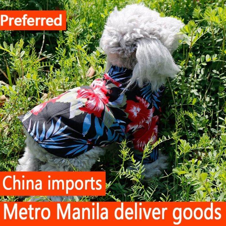 Big dog clothes male flower beachshirt pet clothes printed cotton shirt