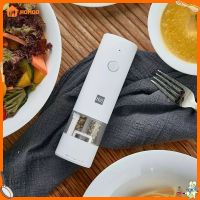 HOMOO Xiaomi Youpin เครื่องบดไฟฟ้า,เครื่องบดพริกไทยบดอัตโนมัติเครื่องเทศในครัวพลาสติกเซรามิกไฟฟ้าบด USB เครื่องบดไฟฟ้าพร้อมไฟ LED ปรับพริกไทยไฟฟ้า