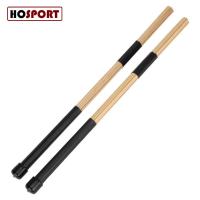 HOSPORT ไม้กลอง15.7 "40ซม. 1คู่ไม้กลองพู่กันแจ๊สไม้กลองไม้ไผ่สีดำ