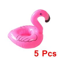 5Pcs/Lot Air Mattresses for Cup Inflatable Flamingo Drinks Cup Holder Pool Floats Bar Coasters Floatation Devices Pink