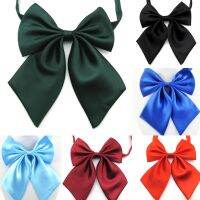 1 Pc Women Cravat Red Black Butterfly Ladies Solid Color Bow Tie Female Girl Student Hotel Clerk Waitress Neck Wear Silk Ties