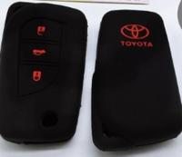 ซิลิโคนกุญแจ เคสกุญแจรถ ปลอกกุญแจ รถยนต์ TOYOTA (รุ่นกุญแจพับ) REVO รีโว่ , ALTIS แอลติส 2017 3ปุ่มกด คุณภาพดีเกรดA สีดำปุ่มกดแดงจำนวน1ชิ้น