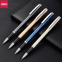 {New heat}KuLe✍ ปากกาเจลเพ็นปากกาหมึกเจลโลหะสำหรับ Deli,ปากกาหัวกระสุนขนาด0.5มม. เขียนได้อย่างเรียบเนียนสีดำสีน้ำเงินสำหรับสำนักงานโรงเรียนธุรกิจ