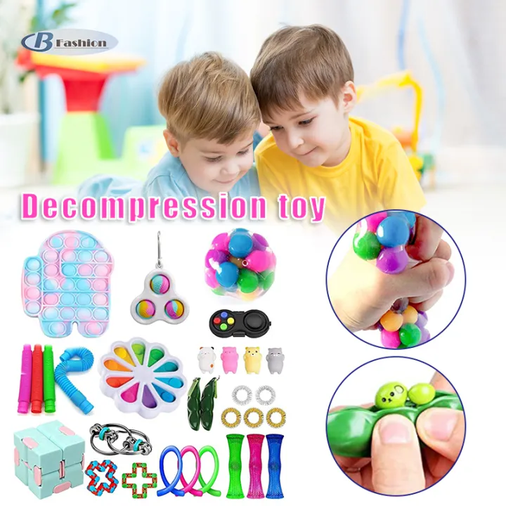 Pop It Fidget Toy Pack Sensory Fidget Toys Packs with Simple Dimple ...