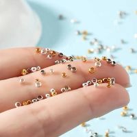 500pcs Gold Silver Color Ball Crimps End Beads 2-3mm Stopper Spacer Components Beads For Jewelry Making Findings DIY Accessories Beads