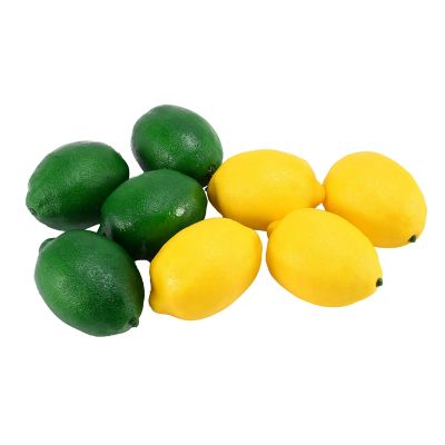 8 Pack Artificial Fake Lemons Limes Fruit for Vase Filler Home Kitchen Party Decoration, Yellow and Green