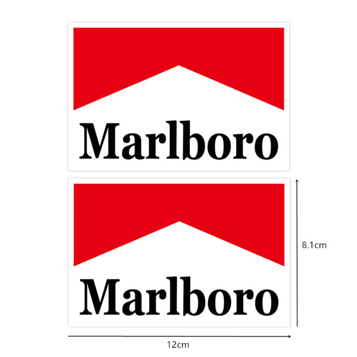 marlboro-สติกเกอร์แต่งที่บังแดดหน้ารถยนต์รถมอเตอร์ไซด์กันรอยขีดข่วนอุปกรณ์ตกแต่งรถมอเตอร์ไซด์สติ๊กเกอร์สะท้อนแสง