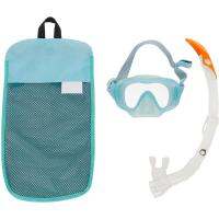 ชุดหน้ากากดำน้ำและท่อหายใจสำหรับผู้ใหญ่  สีเขียวอ่อน เทา  FRD120 FREEDIVING SNORKEL MASK KIT FOR ADULTS LIGHT GREEN GREY SUBEA