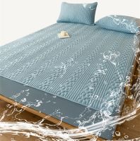 Super Waterproof Mattress Cover Flower Quilted Bed Cover for Double Bed Solid Color capa para colchão casal Queen/King Bed Sheet