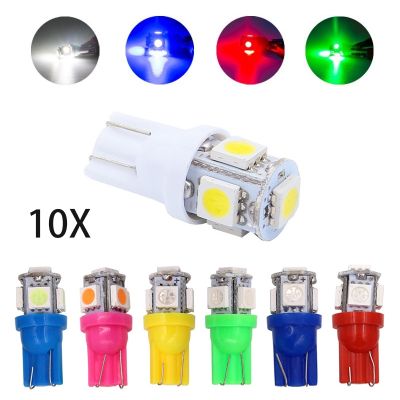 10Pcs Car Bulb T10 5050 5SMD Turn Signal Light 12V Automobile Reading Dome License Plate Lamp Motorcycle Parking Reverse Light