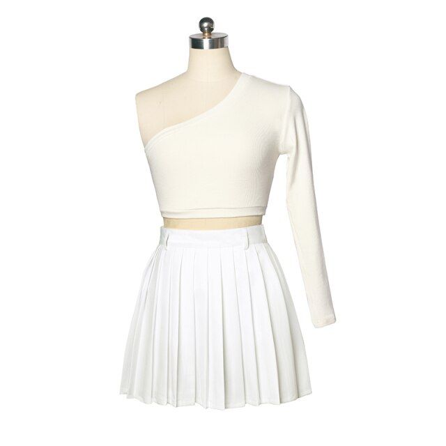 White Jazz Dancer Outfit Kpop Outfit Cheerleader Uniform Stage Costume Pleated Skirt Korean Girl 6897