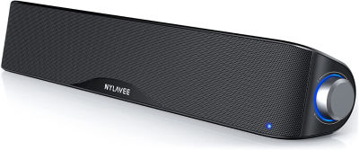 Nylavee Computer Speakers, HiFi Sound Quality Computer Sound Bar, USB Powered PC Speakers, Bluetooth 5.0 and 3.5mm Aux-in Computer Speakers for Desktop, Laptops, PCs, Phones, Tablets, Xbox, Gaming Speakers