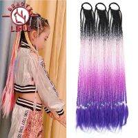 Box Braids Crochet Braid Crochet Hair For Braid 24Inch Ombre Synthetic Braiding Hair Extensions 12Roots Black Pink Purple Wig  Hair Extensions  Pads