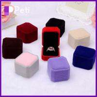 PETI JEWELLERY ผ้ากำมะหยี่กำมะหยี่ กล่องแหวนต่างหู คุณภาพสูงมาก อุปกรณ์จัดเก็บข้อมูล กล่องใส่เครื่องประดับ แฟชั่นสำหรับผู้หญิง สี่เหลี่ยมสี่เหลี่ยม กล่องแสดงเครื่องประดับ แต่งงานในงานแต่งงาน