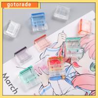 GOTORADE 20PCS อุปกรณ์การเรียนสำหรับโรงเรียน เครื่องเขียนสเตชันเนอรี สีลูกอมสี สร้างสรรค์และสร้างสรรค์ ที่หนีบยึดแฟ้ม โปร่งใสโปร่งใส คลิปแบบกด แฟ้มกระดาษสำหรับทดสอบ คลิปมุมมุม คลิปกระดาษจดหมาย