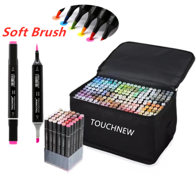 TOUCHNEW Sketching markers แปรงนุ่มชุดปากกา MARKER แปรง MARKER แอลกอฮอล์ MARKER การวาดภาพการ์ตูน Animation Art Supplies-Yrrey