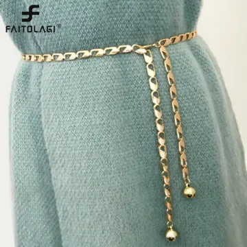 Gold Chain Thin Belt For Women Fashionable Metal Waist Chain For Dress,  Coat, Skirt Decorative Punk Jewelry Accessory G23696523 From E9in, $22.11 |  DHgate.Com