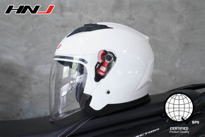 Hnj A4 008 Motorcycle Half Face Helmet Clear Visor Comfortable Lining