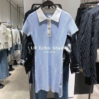 เสื้อผ้าแฟชั่นสำหรับสุภาพสตรี Design feeling female polo collar dress vogue of new fund of 2023 little cultivate ones morality show thin knitting skirt