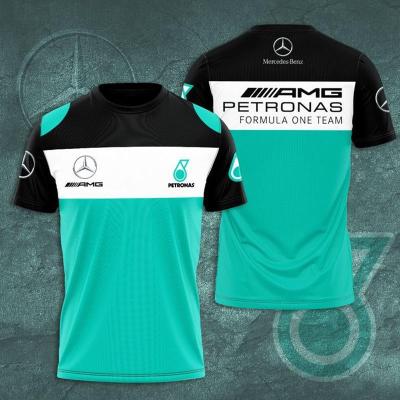 เมอร์เซเดสเบนซ์มาร์เซย์ AMG ปิโตรเลียมมาเลเซีย F1 ขบวนรถ 3D พิมพ์ T เสื้อยืดชายและหญิงทีมแข่งฤดูร้อนแฟชั่นผู้ชาย BMW Honda Suzuki