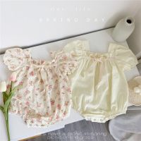 COD DSFERTEREERRE Newborn Girls Floral Short-sleeved Jumpsuit Infant Baby Summer Pincess Romper Boddysuit